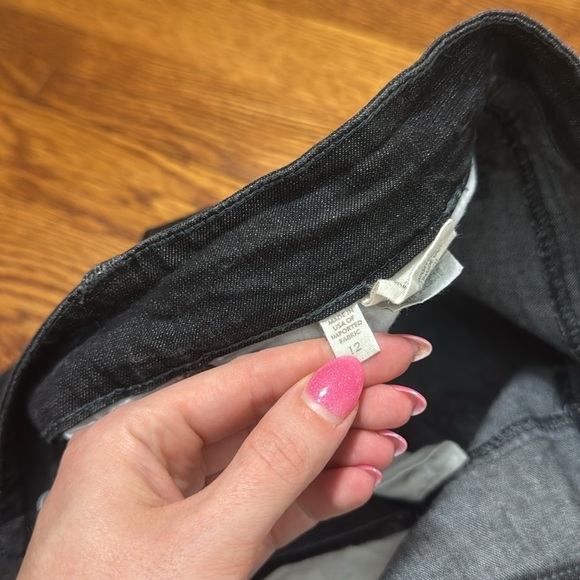 Eileen Fisher Organic Cotton Straight Leg Gray Black Jeans Size 12 - Picture 14 of 14